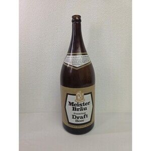 Vintage Collectible Meister Brau Premium Draft Beer Bottle Half Gallon Unique